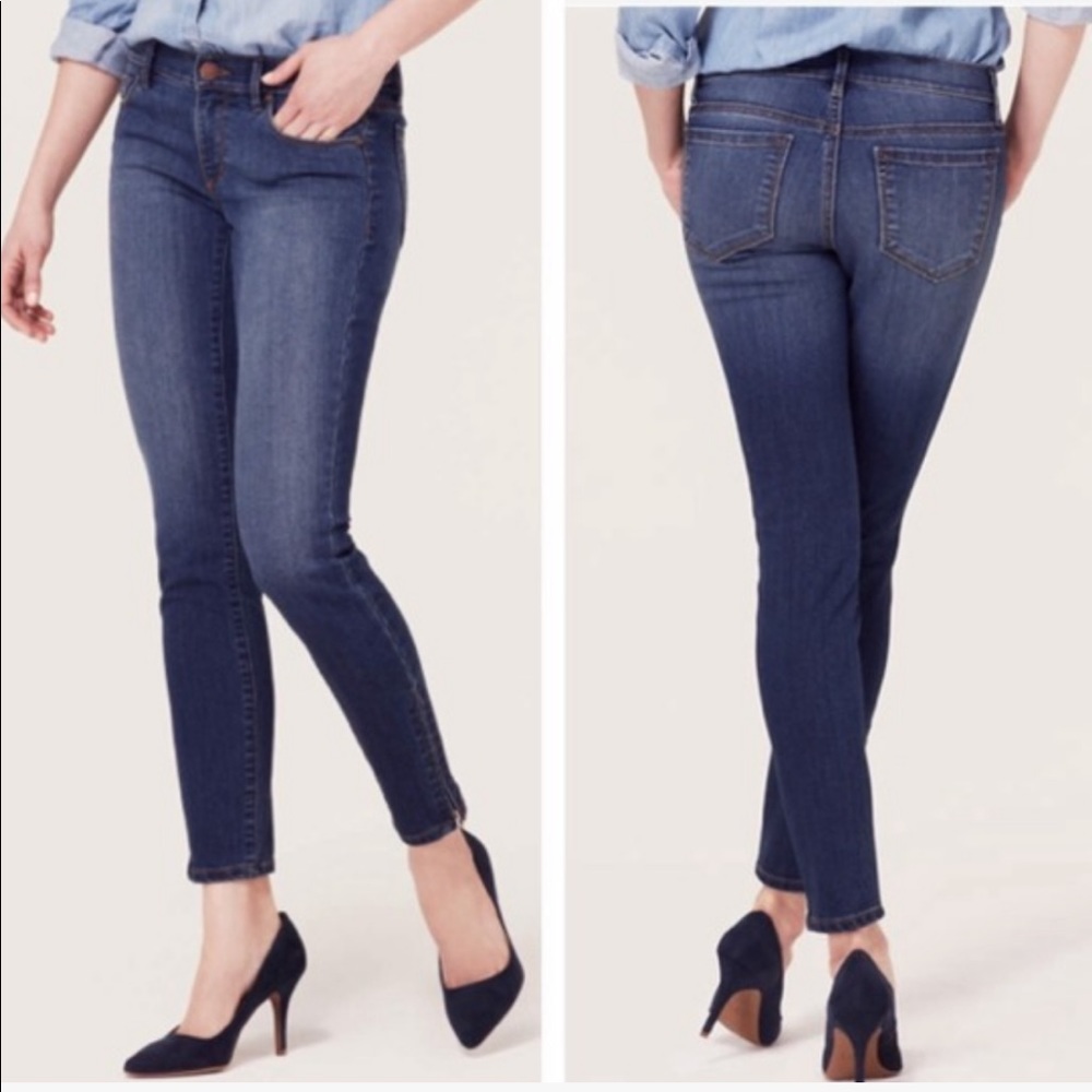 Cropped jeans with zipper detail